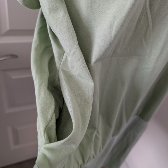EXLURA T-Shirt Dress with Pleated Hem with Pockets Light Green Plus Size 2X NWT - Picture 5 of 13